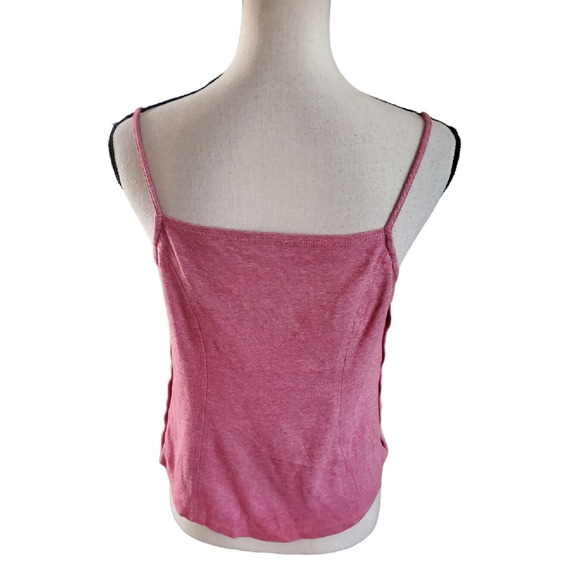 Anthropologie Meadow Rue Red Spaghetti Strap Side Button Tank Top Sz M - Picture 3 of 5